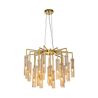 Люстра подвесная Orgel 4500-21P Favourite янтарная на 21 лампу, основание золотое в стиле современный Люстра подвесная Orgel 4500-21P Favourite янтарная на 21 лампу, основание золотое в стиле современный